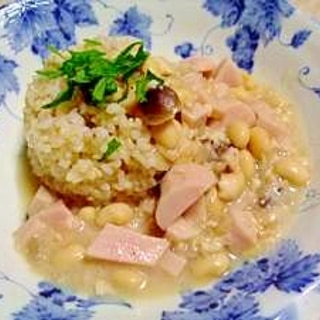 無水鍋で作る　大豆で　魚肉ソーセージのフェジョン